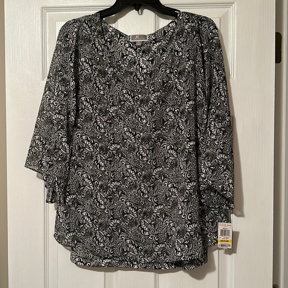 Mosaic Lace Black and white patterned Blouse